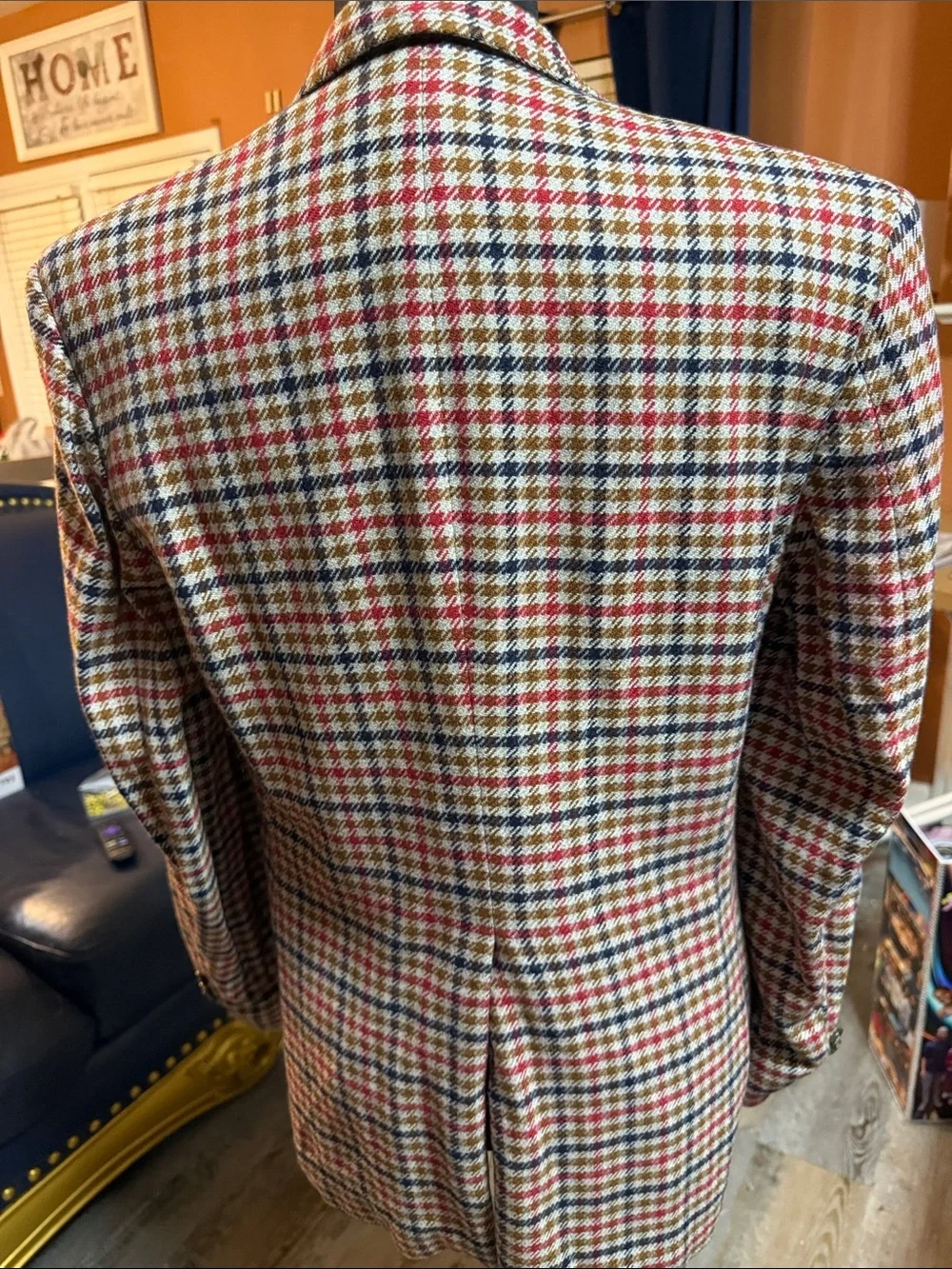 Golden House Men's Multi-Color Houndstooth Blazer - 100% Cashmere